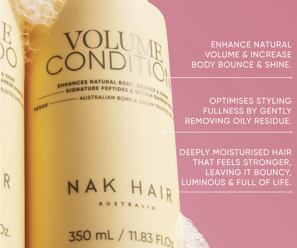 NAK Signature Volume Condition 350ml Shampoo/Conditioner NAK
