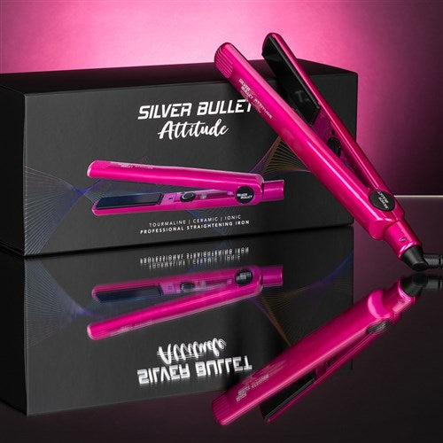 Silver Bullet Attitude Hair Straightener - Hot Pink 25mm