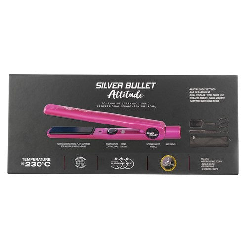 Silver Bullet Attitude Hair Straightener - Hot Pink 25mm
