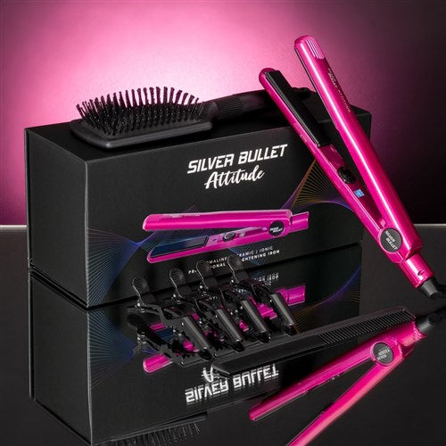 Silver Bullet Attitude Hair Straightener - Hot Pink 25mm