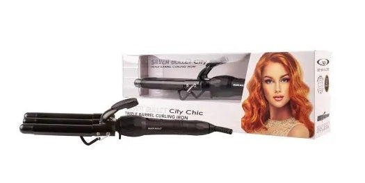 Silver Bullet City Chic Triple Barrel Curling Iron 16-19mm