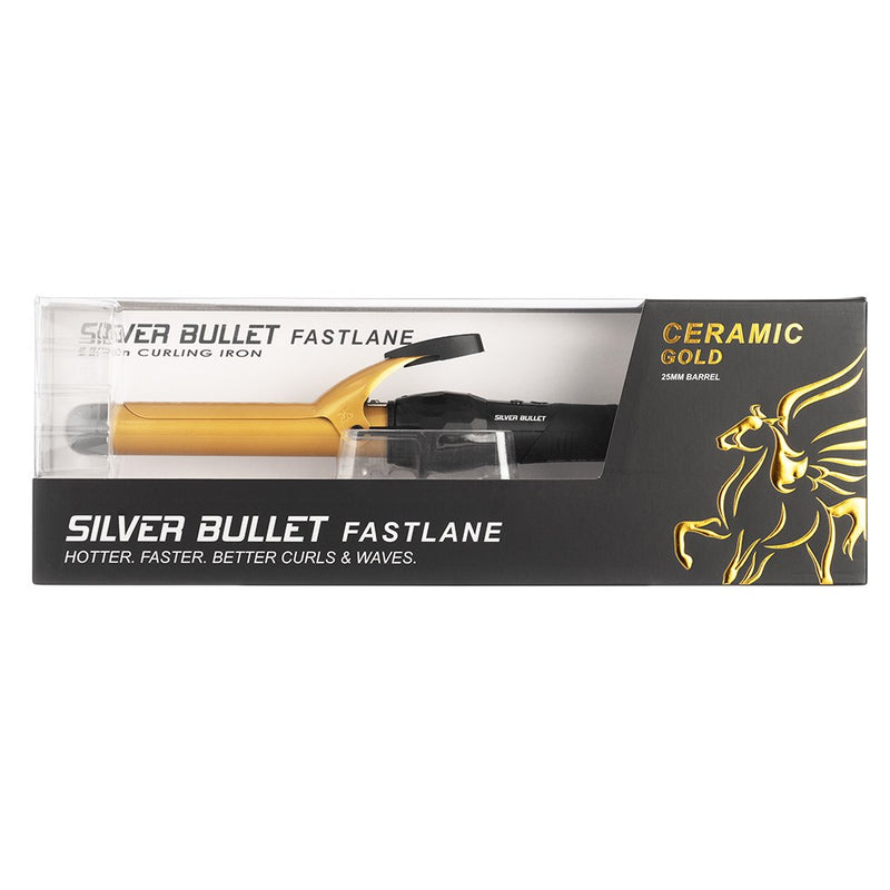 Silver Bullet Fastlane Ceramic Curling Iron Gold 25mm Curling Iron Silver Bullet