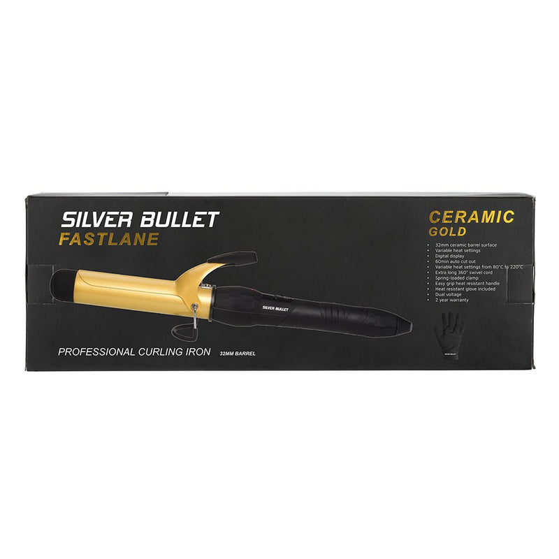 Silver Bullet Fastlane Ceramic Curling Iron Gold 32mm Curling Iron Silver Bullet