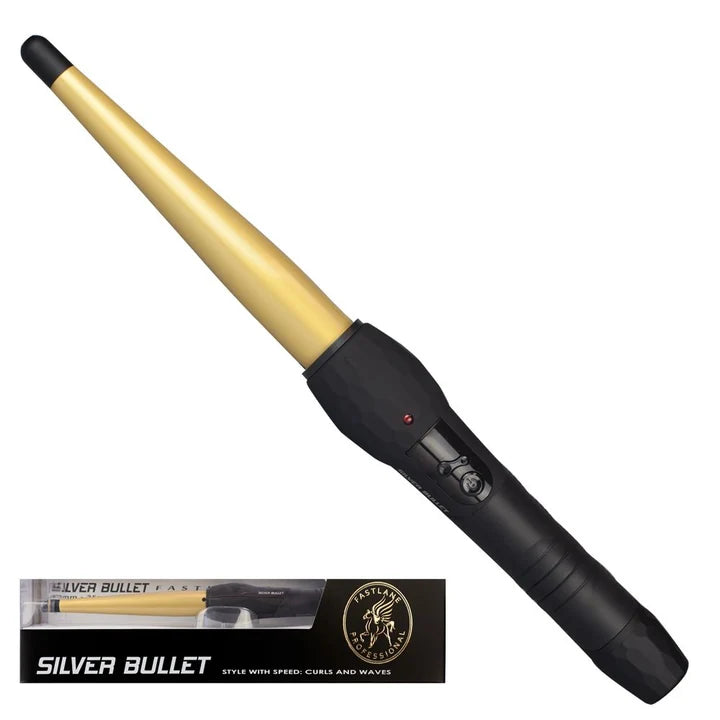 Silver Bullet Fastlane Regular Ceramic Conical Curling Iron Gold 13mm-23mm
