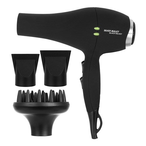Silver Bullet Black Velvet Hair Dryer 2000W Black with Diffuser
