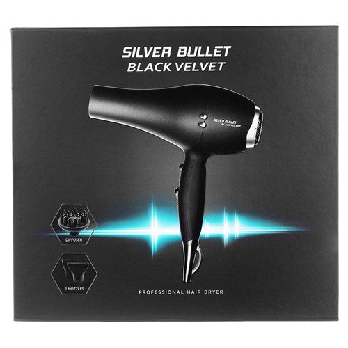 Silver Bullet Black Velvet Hair Dryer 2000W Black with Diffuser