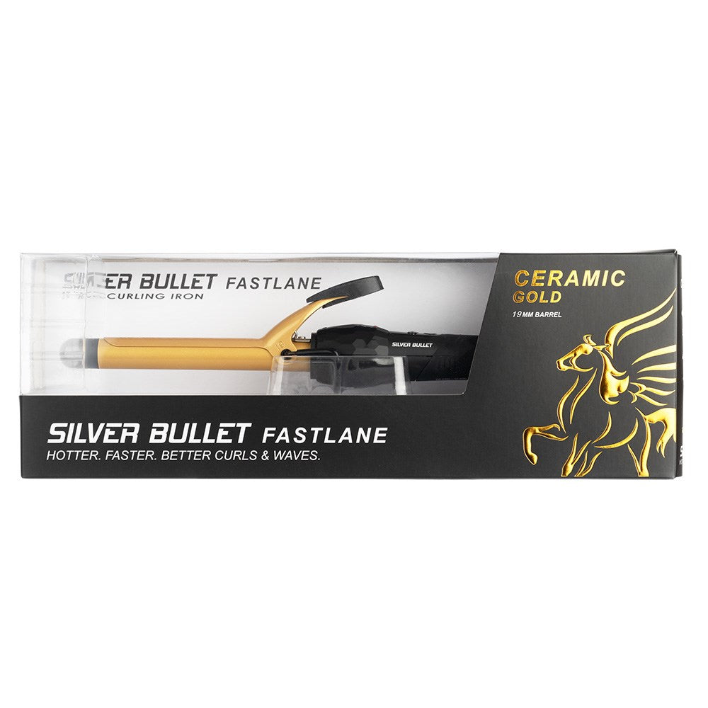Silver Bullet Fastlane Ceramic Curling Iron Gold 19mm Curling Silver Bullet