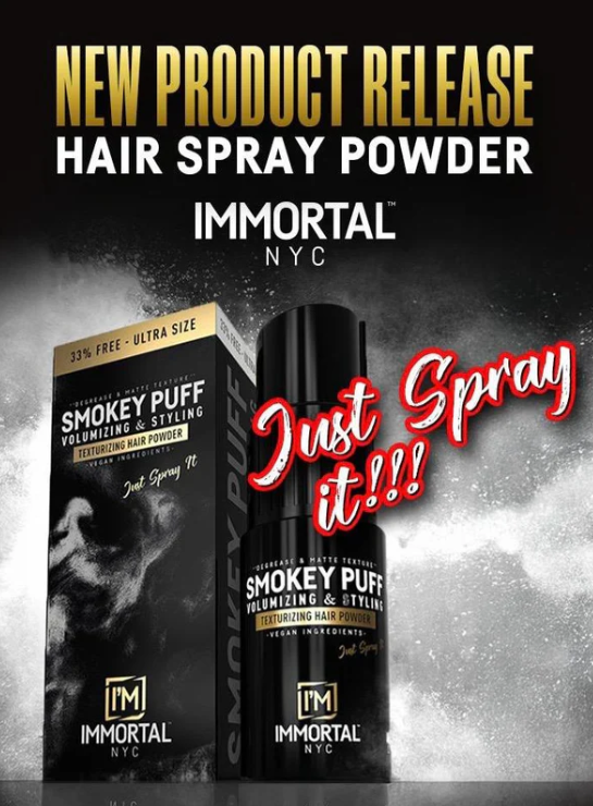 Immortal NYC Smokey Puff Volumising & Styling Powder Black 20gr Hair Styling Powder Immortal