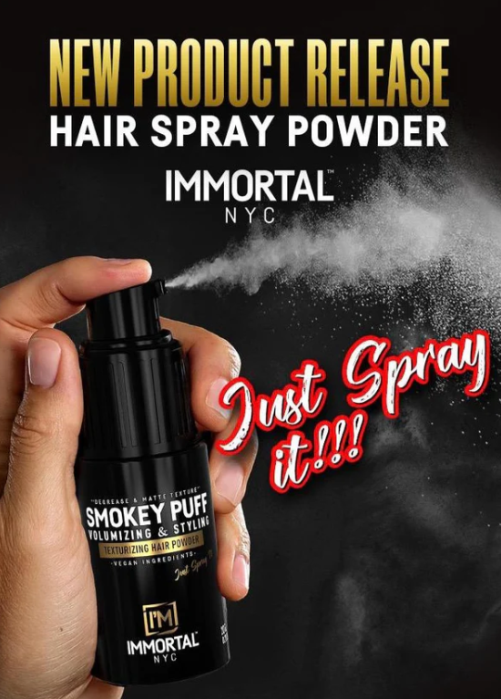 Immortal NYC Smokey Puff Volumising & Styling Powder Black 20gr Hair Styling Powder Immortal