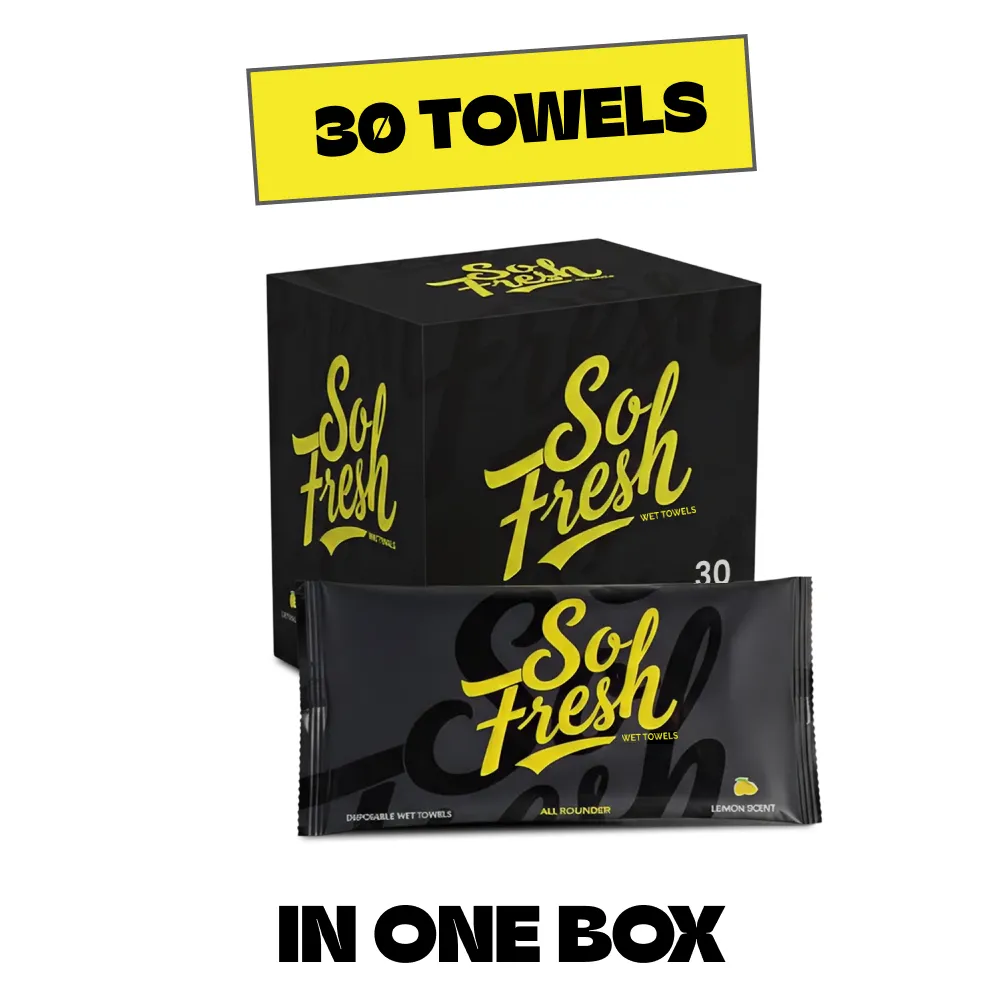 SoFresh All Rounder Salon & Spa Disposable Wet Towel 28cm x 28cm - Box of 30