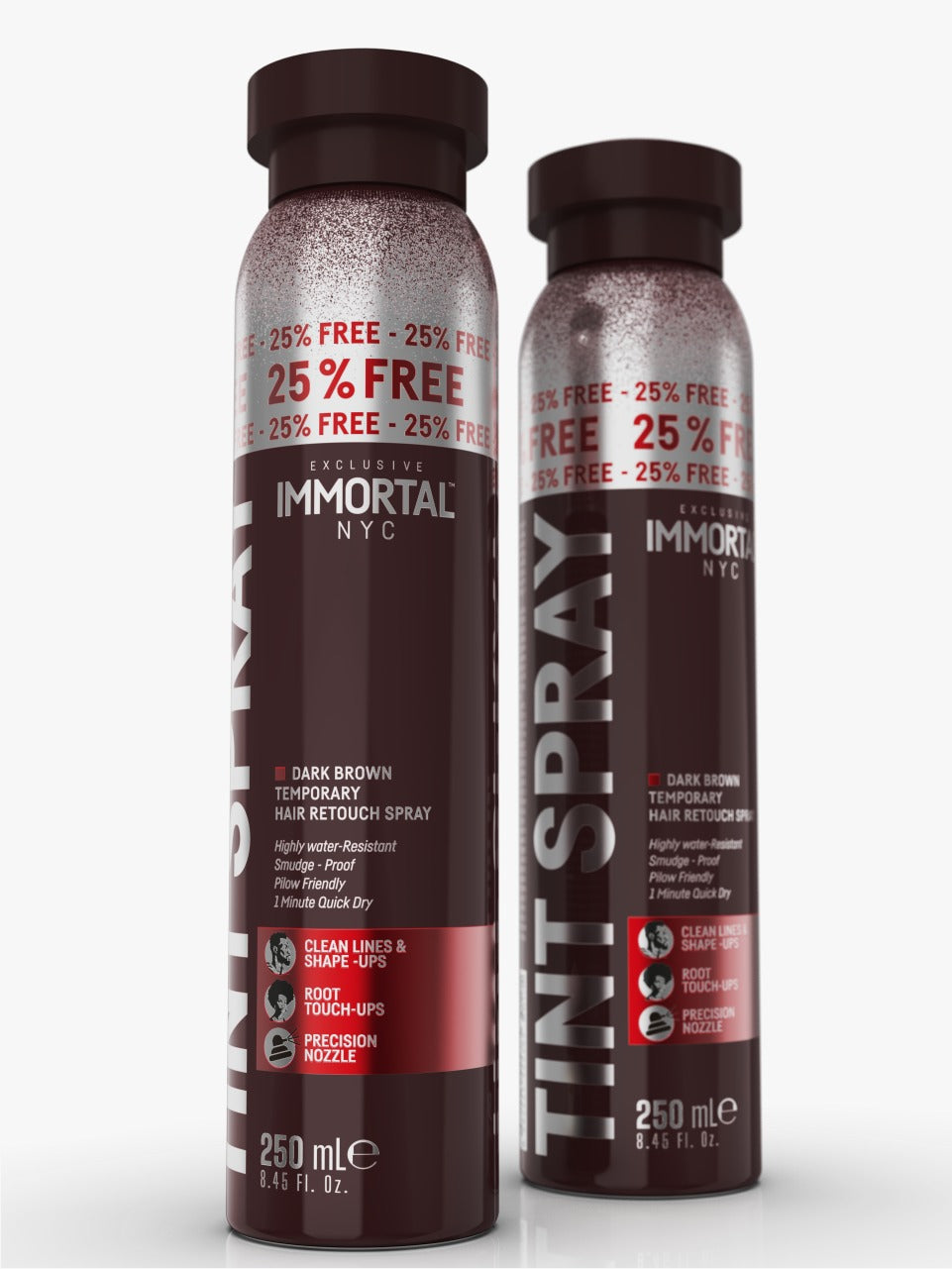 Immortal Root Concealer Temporary Colour & Thickening Spray 250ml - Dark Brown Hair Colours - Temporary Immortal