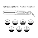 TUFT Diamond Plus 2inch Hair Straightener 200W 6609 Black Hair Straightener Tuft