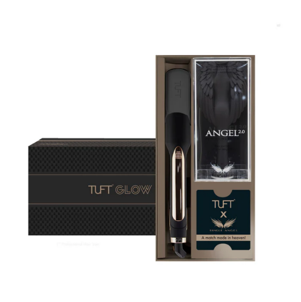 TUFT Glow One Pass Straightening Iron 2 Inch Gift Set Hair Straightener Tuft