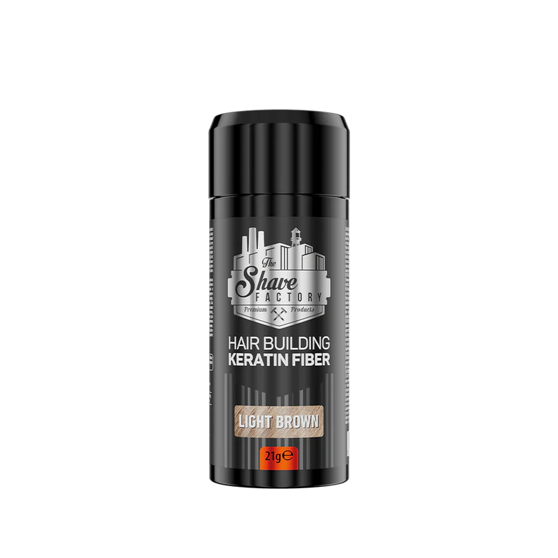 The Shave Factory Hair Building Keratin Fiber Light Brown 21g Hair Fibers The Shave Factory