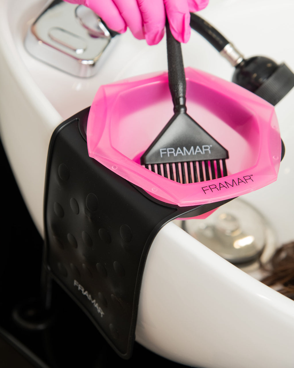Framar Toning Tub Suction Cup Tint Bowl with Basin Attachment Colouring Accessories Framar