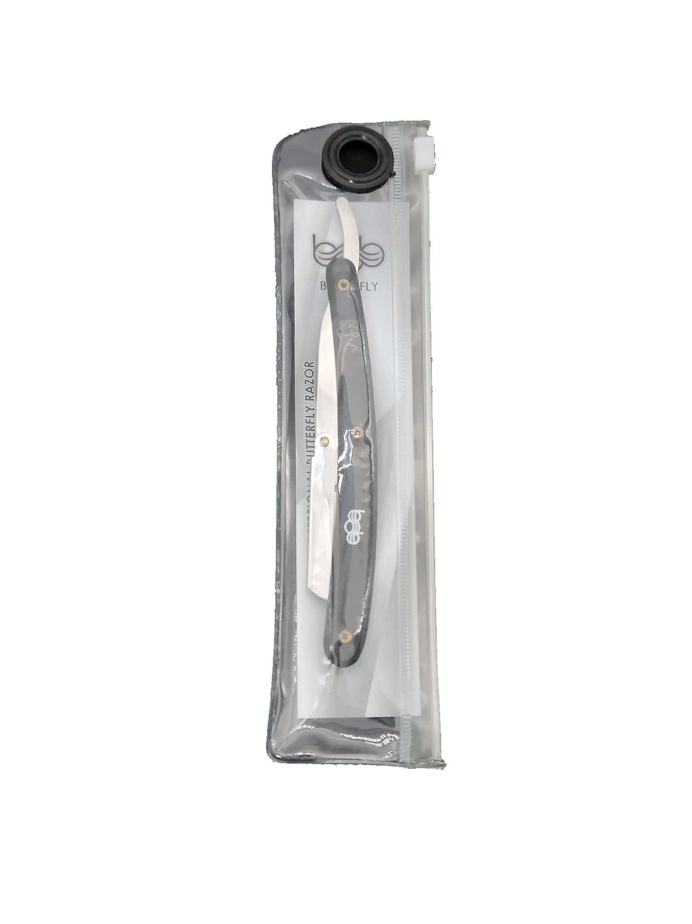 BOB Butterfly Plastic Handle Cut Throat Shaving Razor - Black Razors Bob