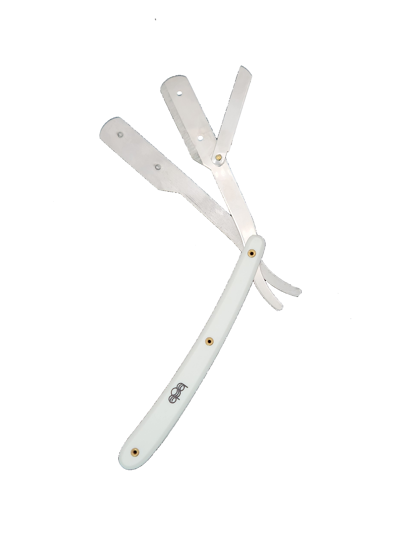 BOB Butterfly Plastic Handle Cut Throat Shaving Razor - White Razors Bob