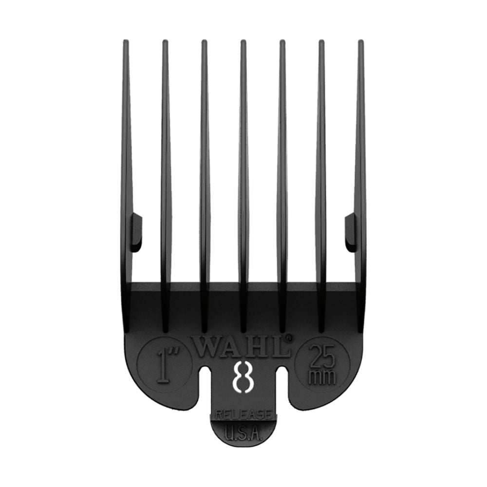 Wahl No. 8 Plastic Tab Attachment Comb 1inch Black Clipper/Trimmer Attachment Wahl