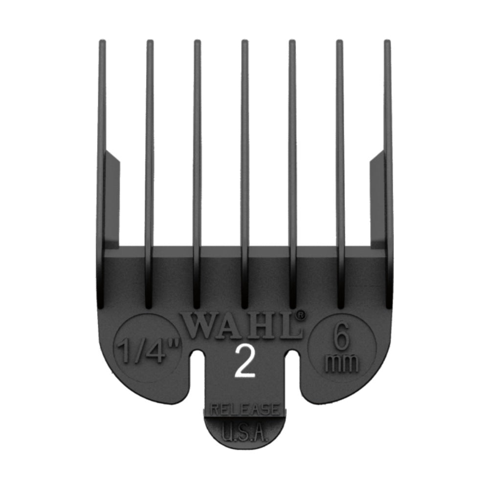 Wahl No. 2 Plastic Tab Attachment Comb 1/4inch Black Clipper/Trimmer Attachment Wahl