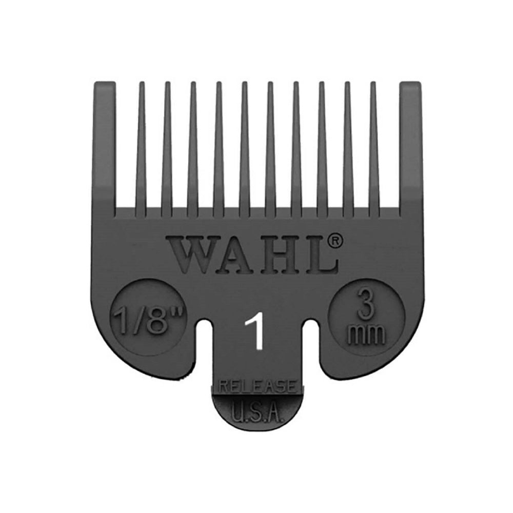 Wahl No. 1 Plastic Tab Attachment Comb 1/8inch Black Clipper/Trimmer Attachment Wahl