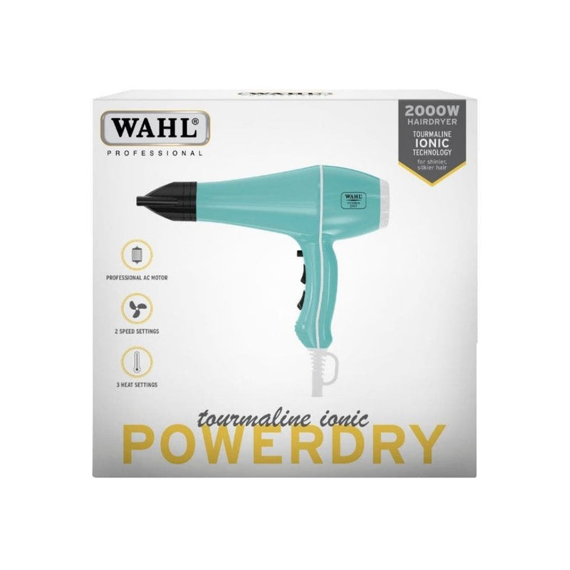 Wahl Power Dry Ionic Hair Dryer Aqua Packaging