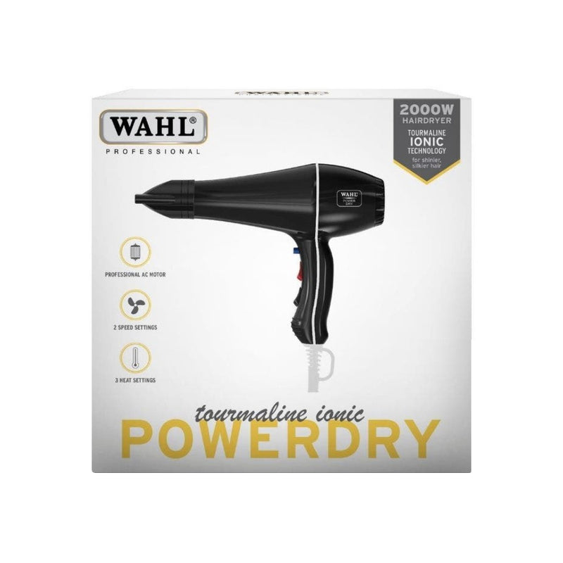Wahl Power Dry Ionic Hair Dryer Black Packaging