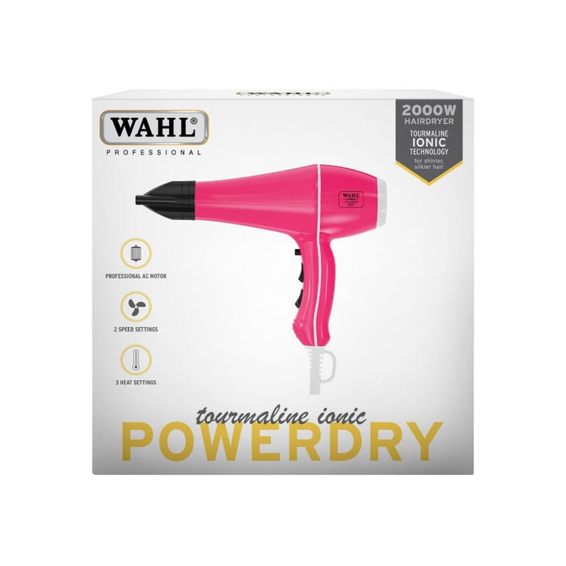 Wahl Power Dry Ionic Hair Dryer Pink Packaging