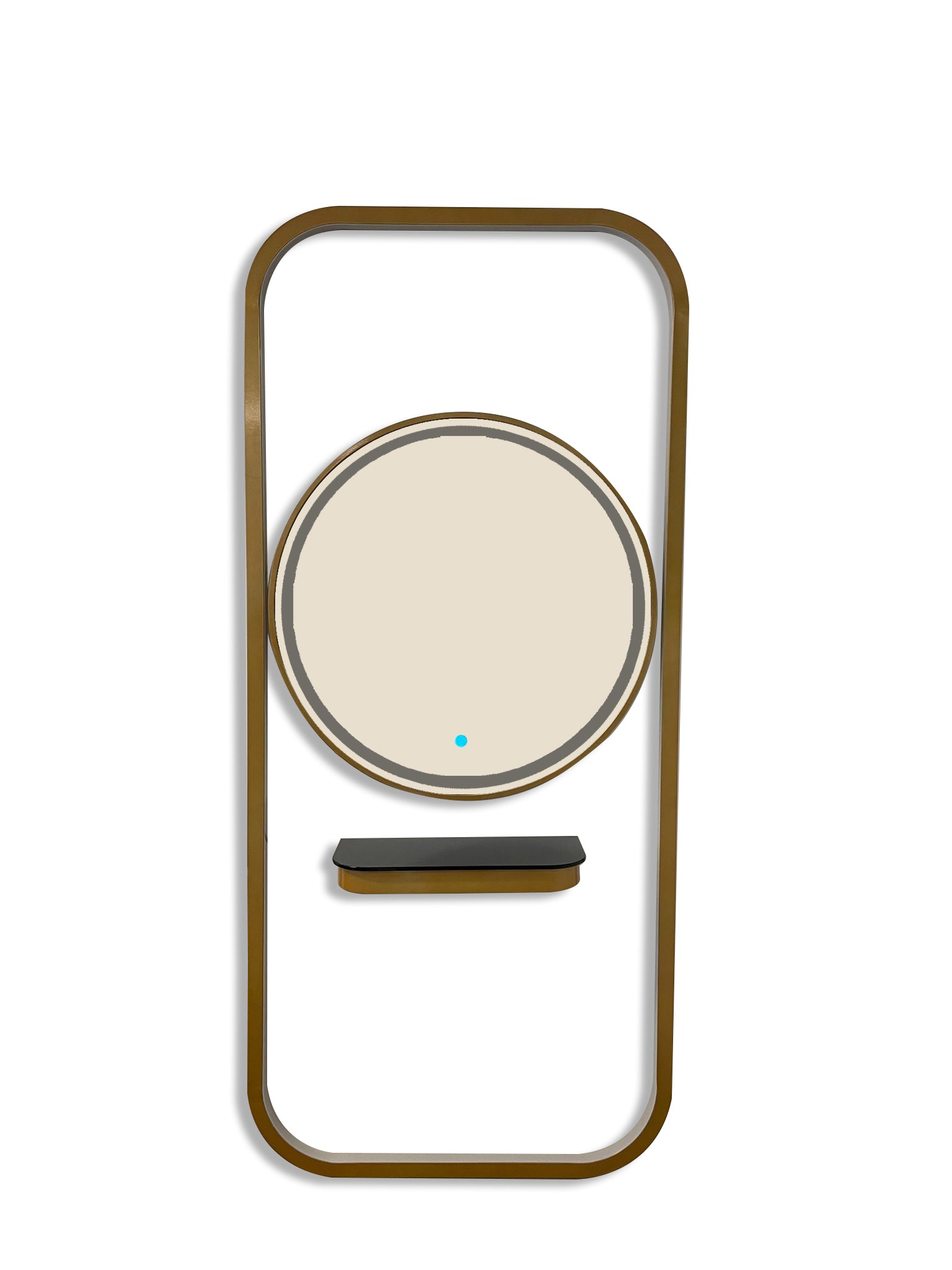 Karma Bunbury Workstation Round LED Salon Mirror Gold 06070003 Workstations - Mirrors Karma