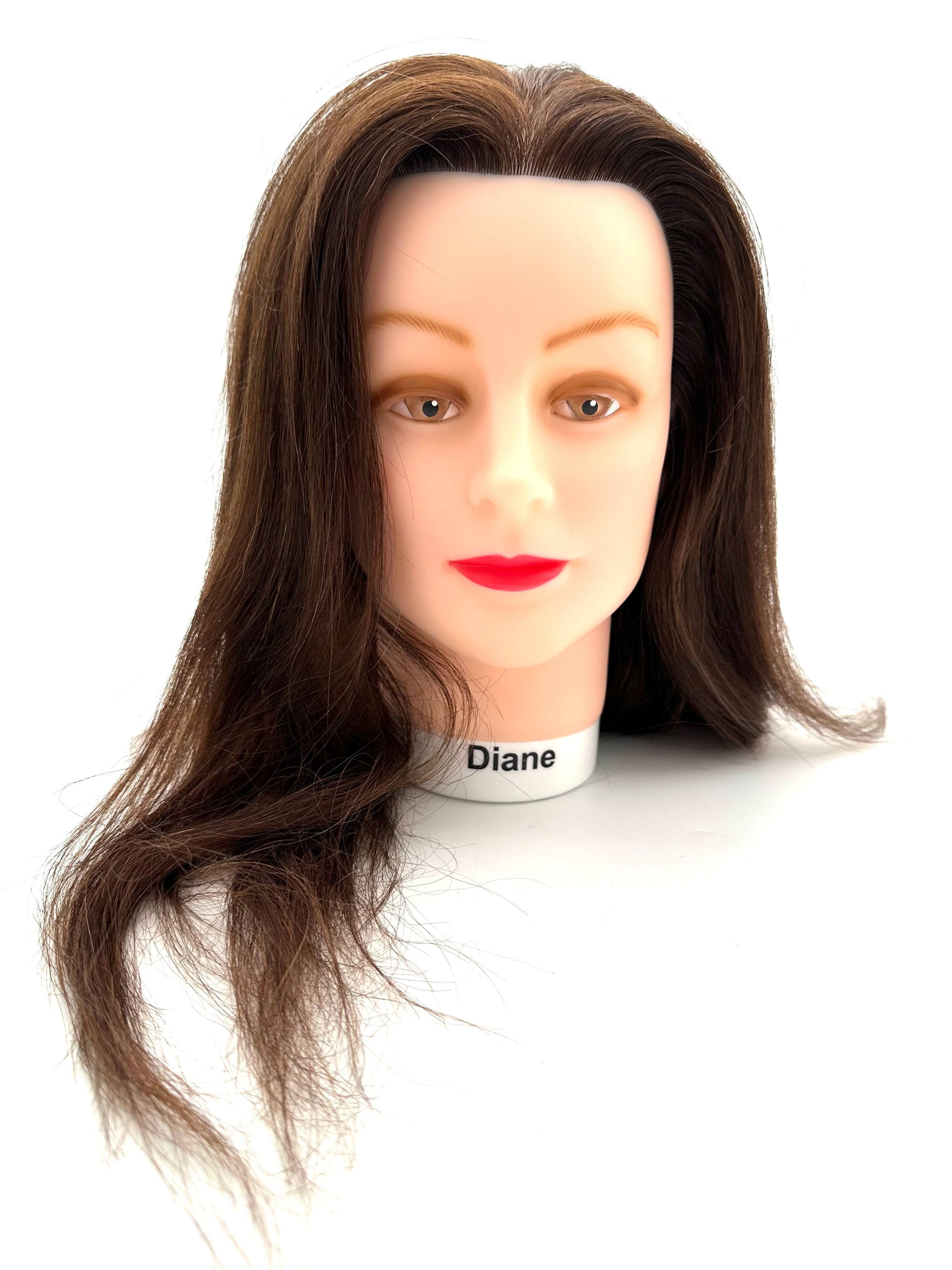 Deyaz Professional Mannequin 15 Inch 100% Human Hair Brown - Diane Mannequin Deyaz