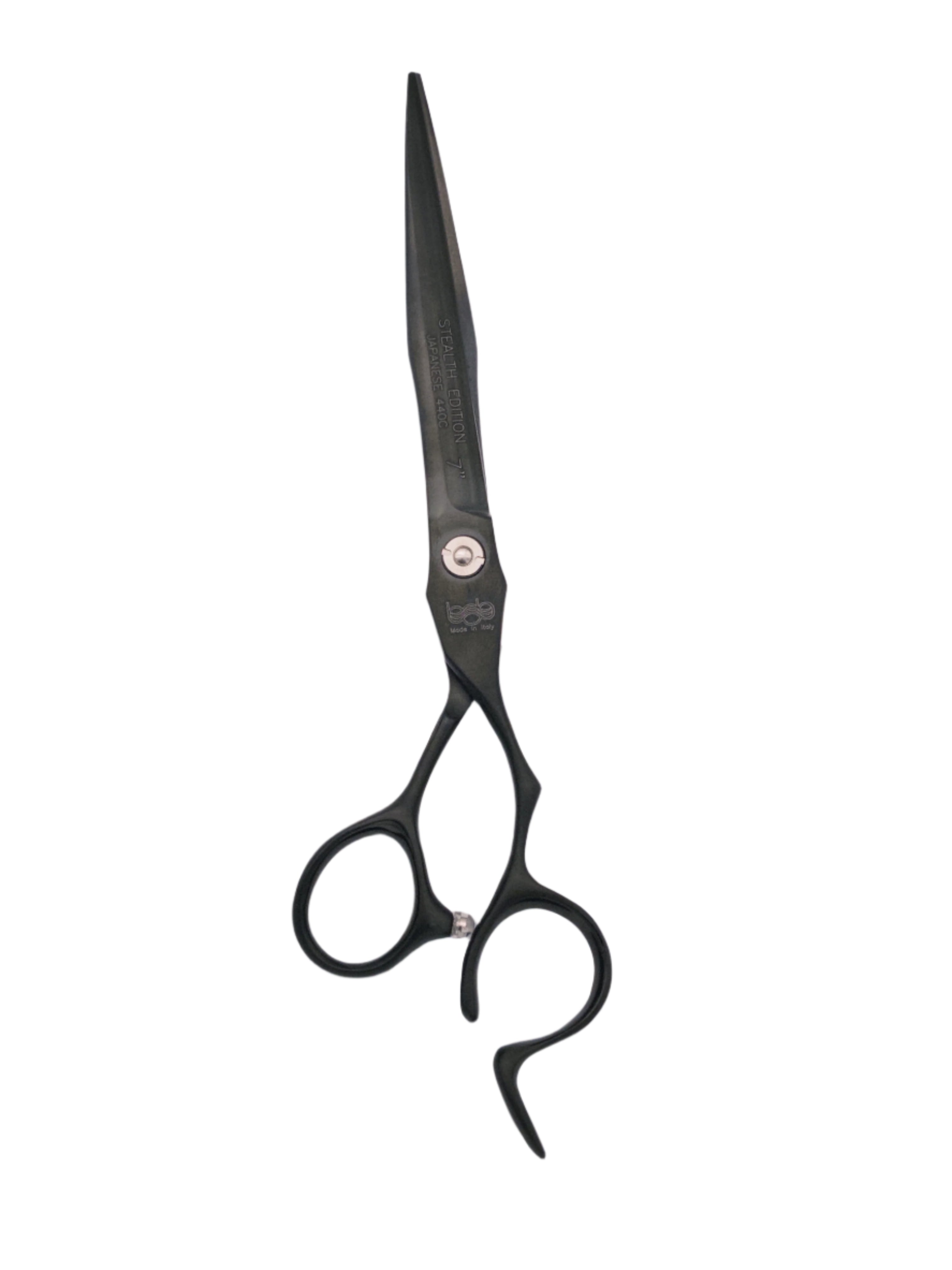 BOB Stealth Edition Black 7 Inch Japanese Steel Scissor 440C Steel - Made In Italy Scissors Bob