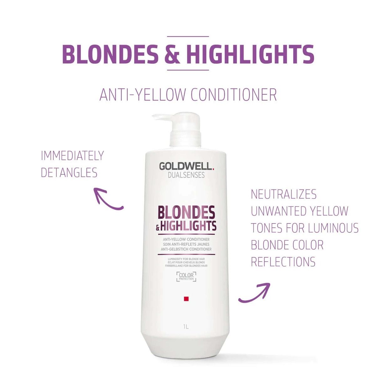 Goldwell Dualsenses Blondes & Highlights Anti-Yellow Conditioner 1L Shampoo/Conditioner Goldwell