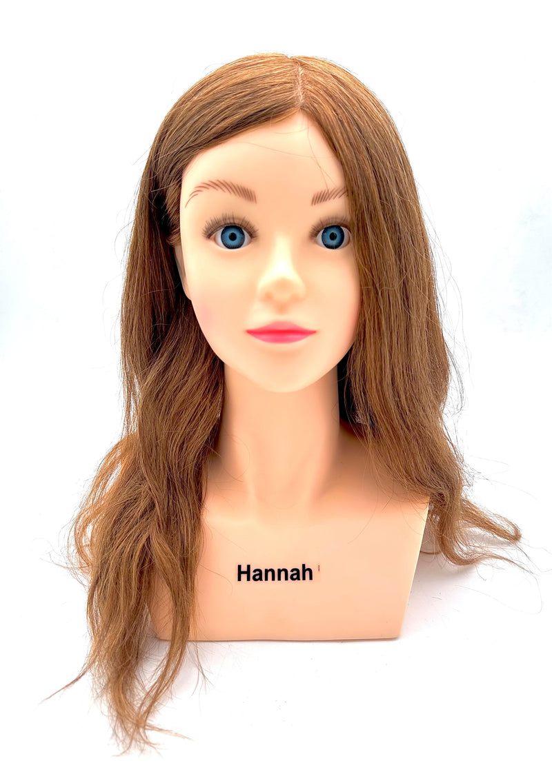 Deyaz Professional Mannequin with Shoulders 16 Inch Human Hair Brown - Hannah Mannequins Deyaz