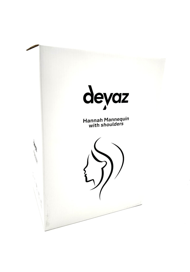 Deyaz Professional Mannequin with Shoulders 16 Inch Human Hair Brown - Hannah Mannequins Deyaz