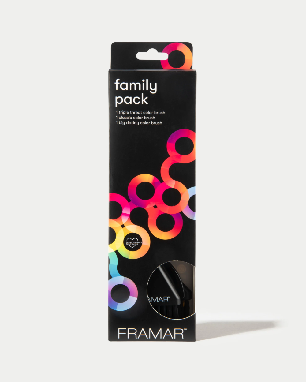 Framar Family Pack Brush Set Black - 3 Pack Colouring Accessories Framar