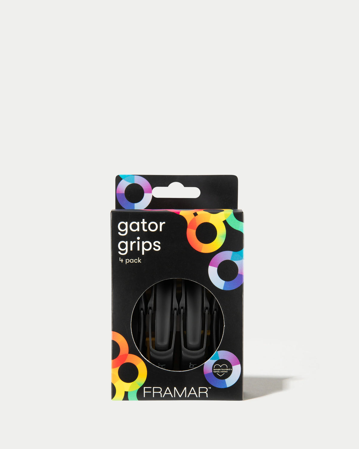 Framar Gator Grips Black 4pk Hair Clips- Ties - Accessories Framar