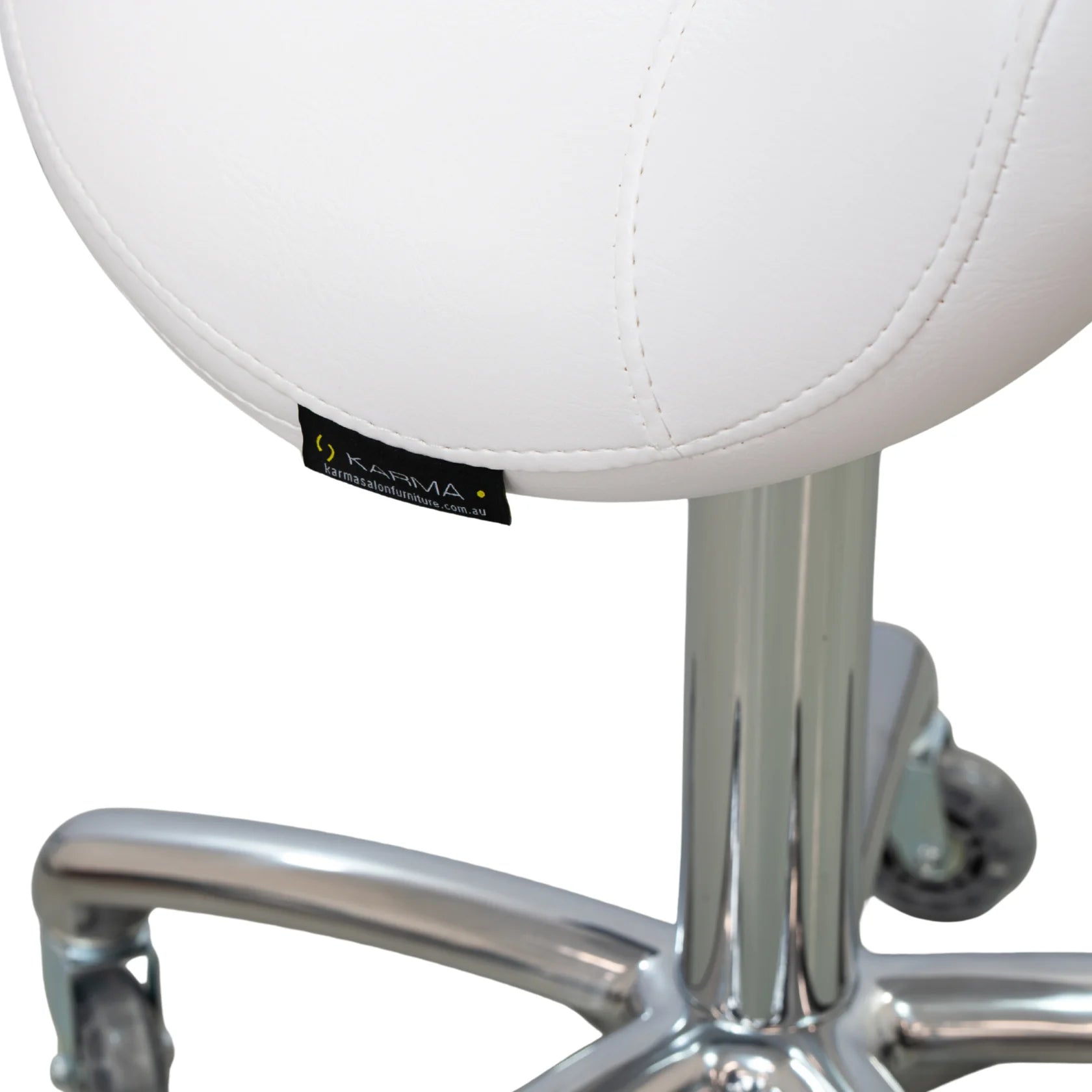 Karma Evandale Salon Saddle Stool White 07040402 Salon Stools Karma