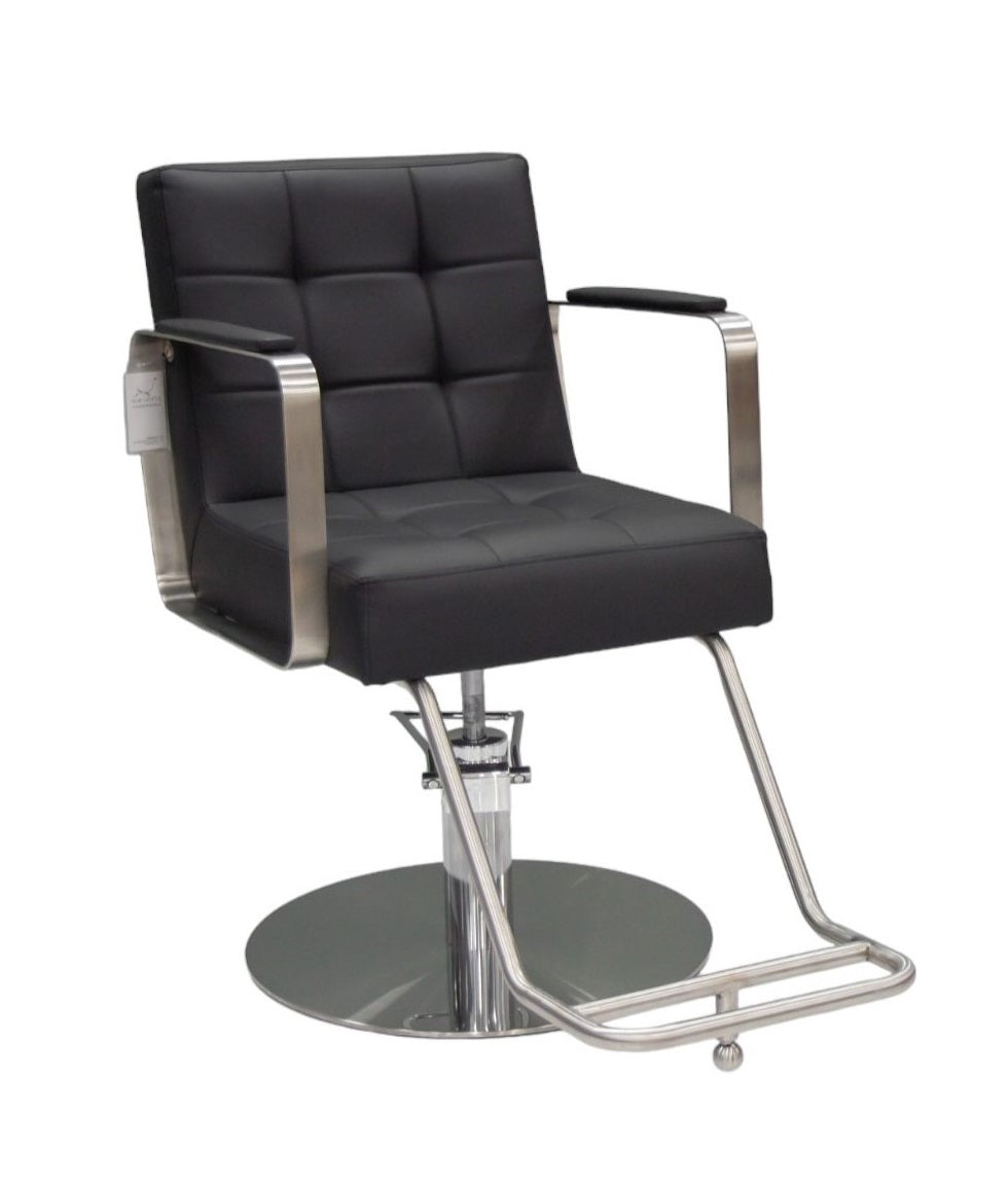 Karma Lithgow Salon Chair Black/Silver 02130102 Salon Chairs Karma