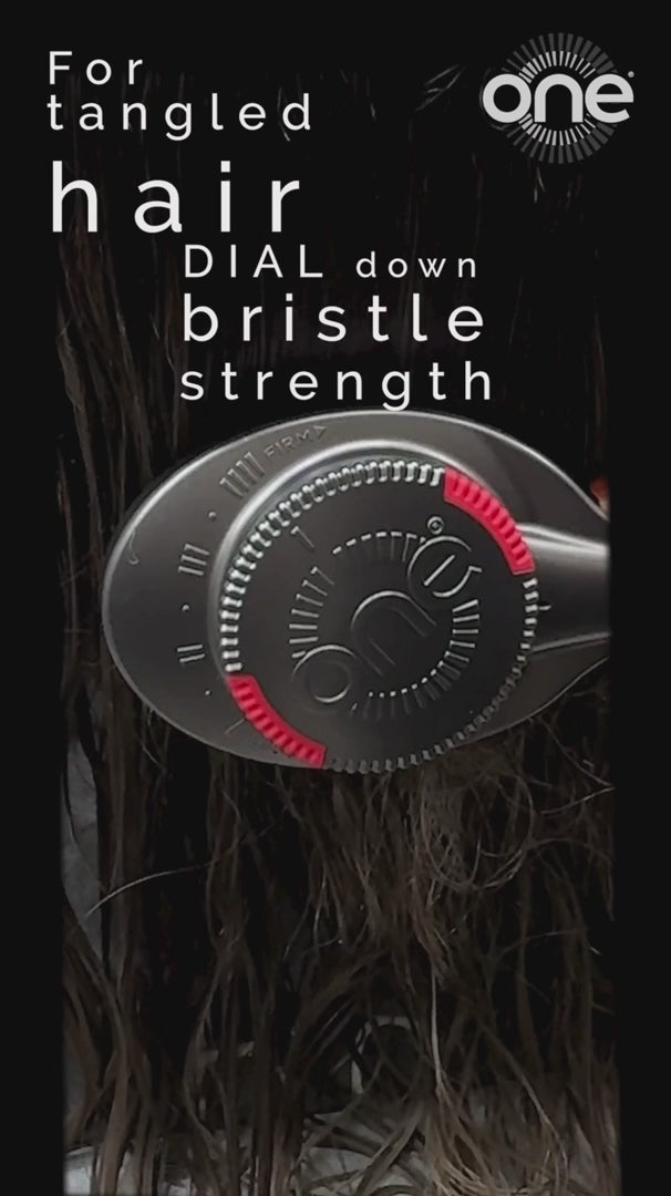 ONE PRO Hair Brush Grey Adjustable Bristle Strength Rose Gold/Grey Bristle Metallic Edition Hair Brush ONE