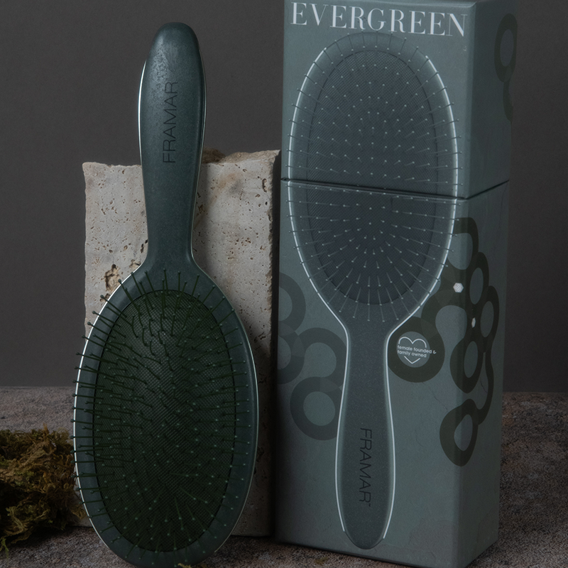 Framar Neutrals Detangle Brush Evergreen Hair Brush Framar