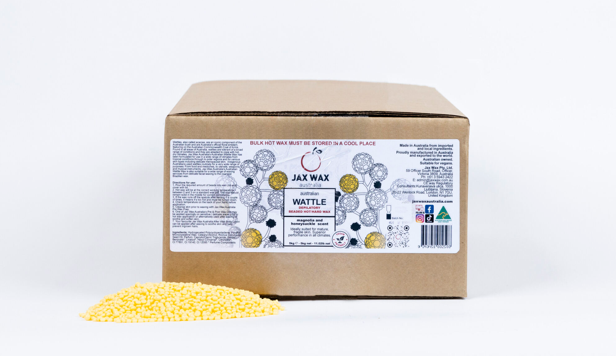 Jax Wax Australian Wattle Hot Wax Beads 5kg - Bulk Size Waxing Jax Wax