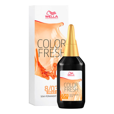 Wella Color Fresh Semi-Permanent Colour 75ml - 8/03 Light Blonde Natural Gold