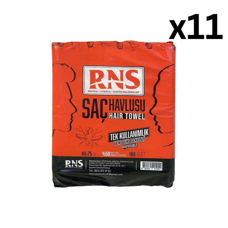 11x RNS Premium Professional Disposable Hair Towel 40x75cm 100pk (Carton Deal)