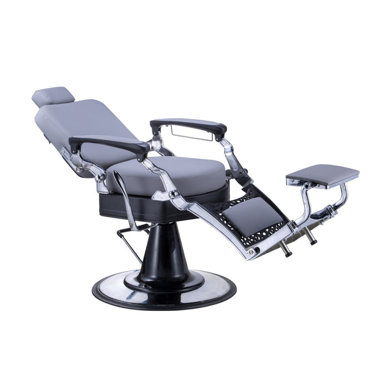 Karma Noosa Premium Barber Chair 04041213 - Black & Grey Reclining