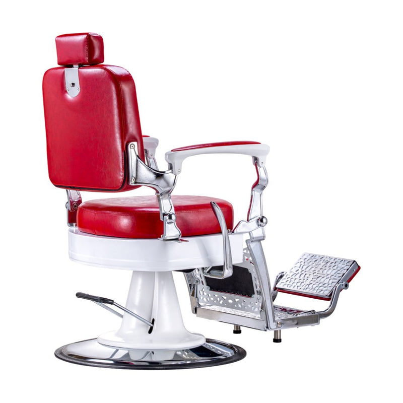 Karma Noosa Premium Barber Chair 04041014 - White & Red Back