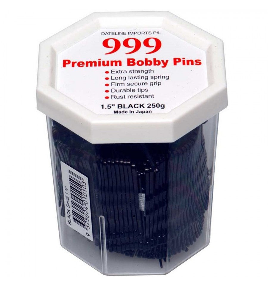 Premium Pin Company 999 Bobby Pins 1 1/2inch - Black Pins 999