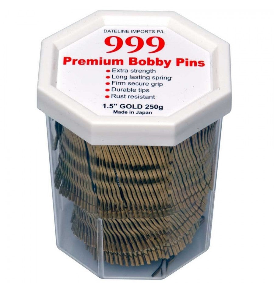 Premium Pin Company 999 Bobby Pins 1 1/2inch - Gold Pins 999