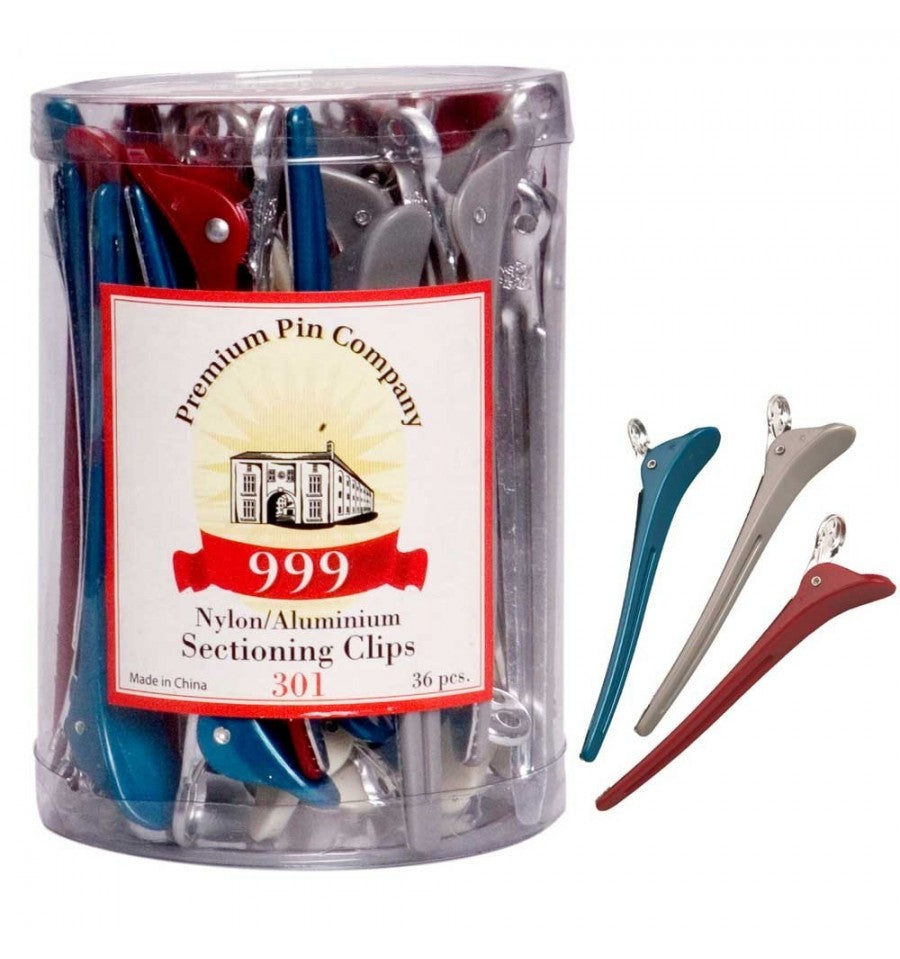 Premium Pin Company 999 Regular Sectioning Clips 36pc - 301 Hair Clips- Ties - Accessories 999