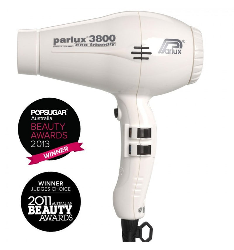 Parlux 3800 Ionic and Ceramic Hair Dryer – White
