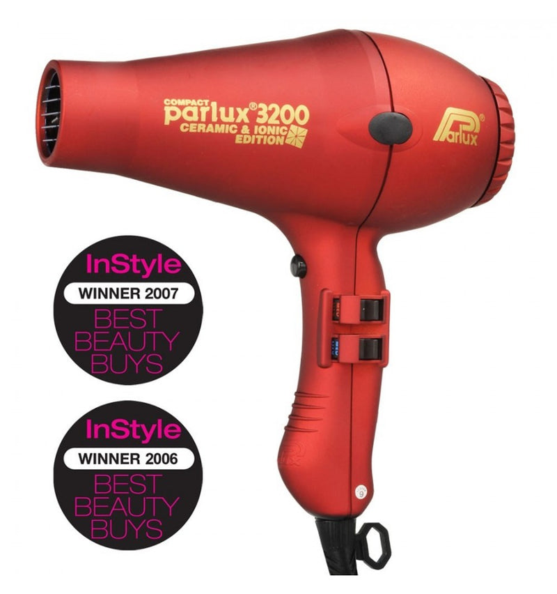 Parlux 3200 Ionic + Ceramic Compact Dryer - Red