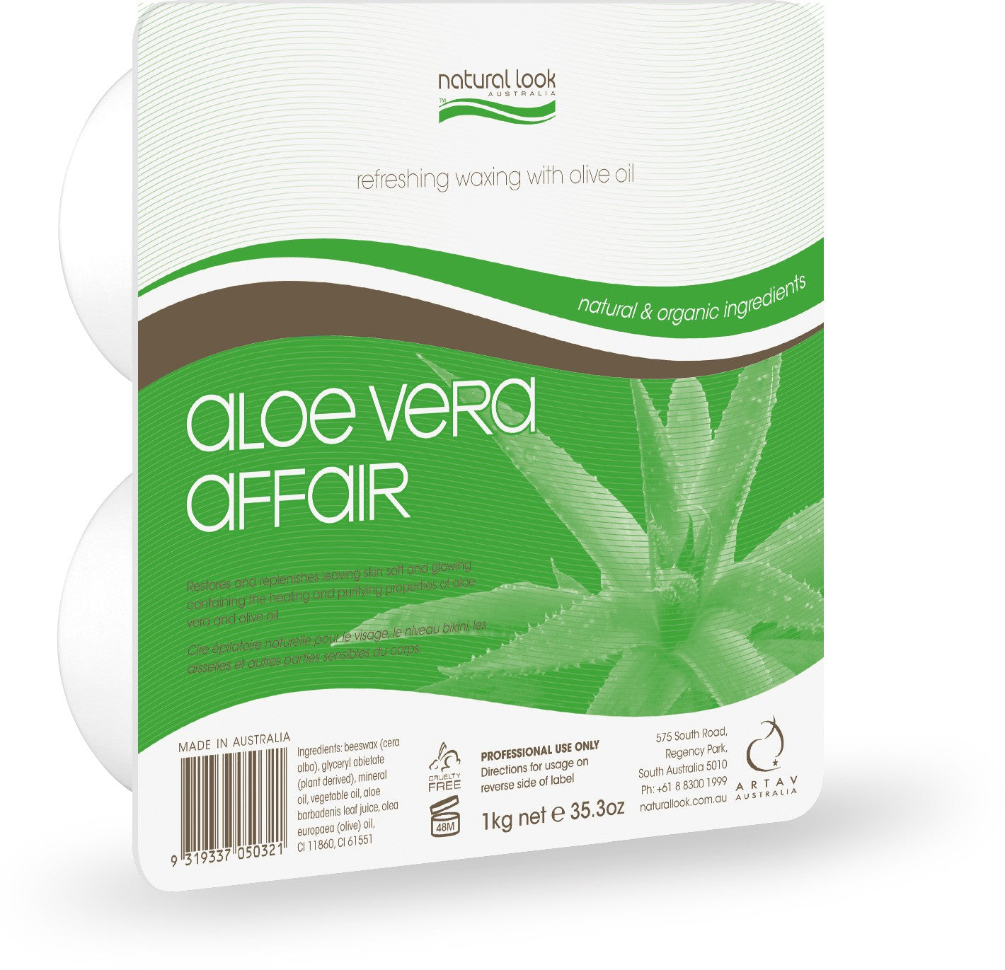 Natural Look Aloe Vera Affair Solid Wax 1kg Waxing Natural Look
